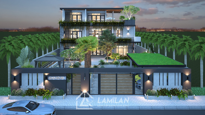 Thiết kế không gian xanh cho nhà phố với vườn cây trên sân thượng